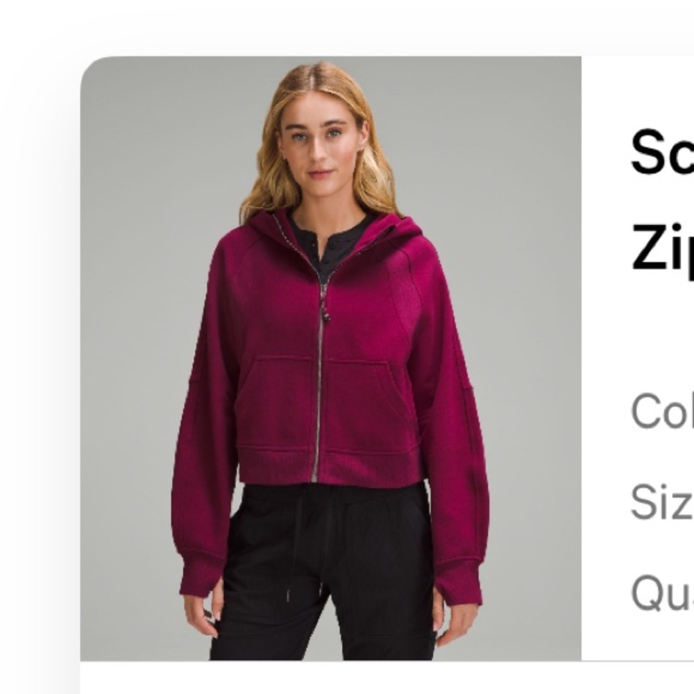 Lululemon scuba oversized full zip